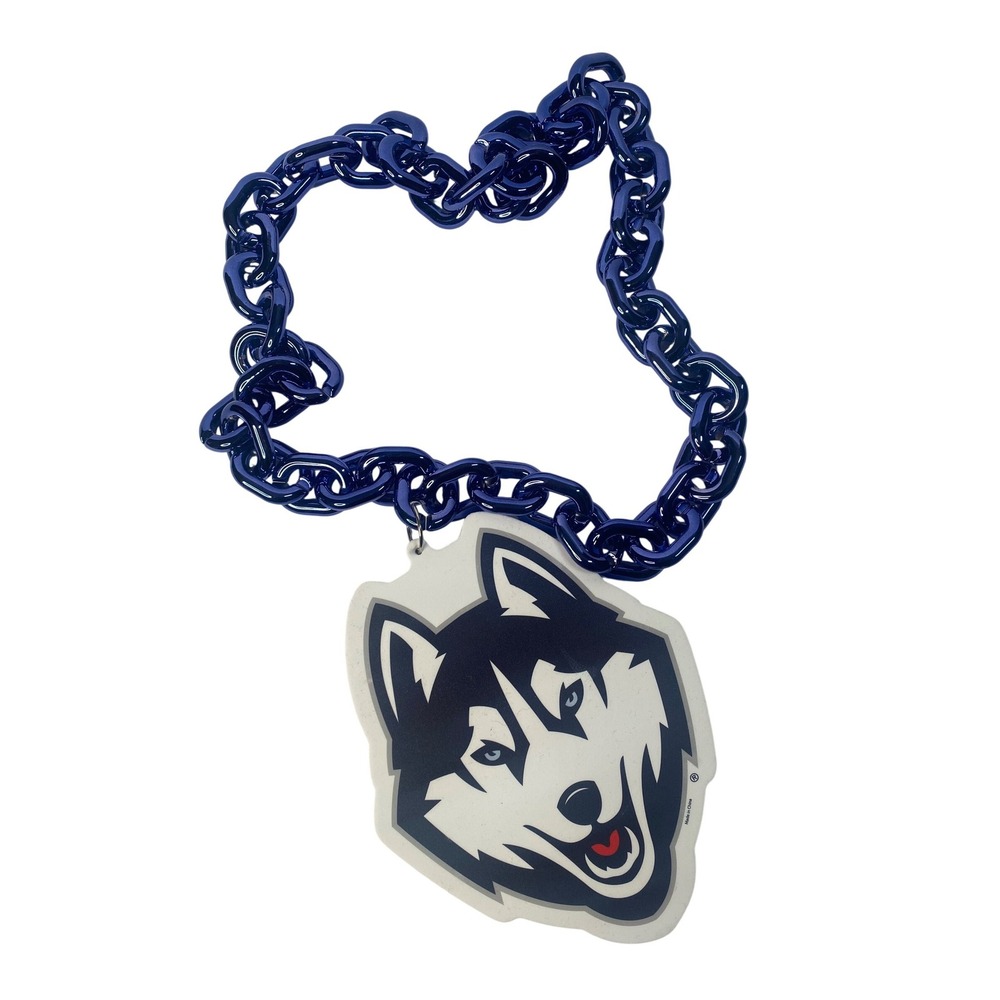 UConn Huskies Big Neck Chain Unisex OS Blue Foam Mascot Pendant NCAA‎ Fan Gear